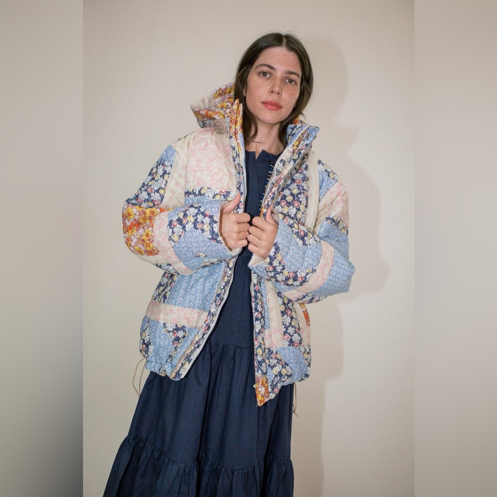Sea New York Sydney Floral Patchwork Quilted Puffer Jacket